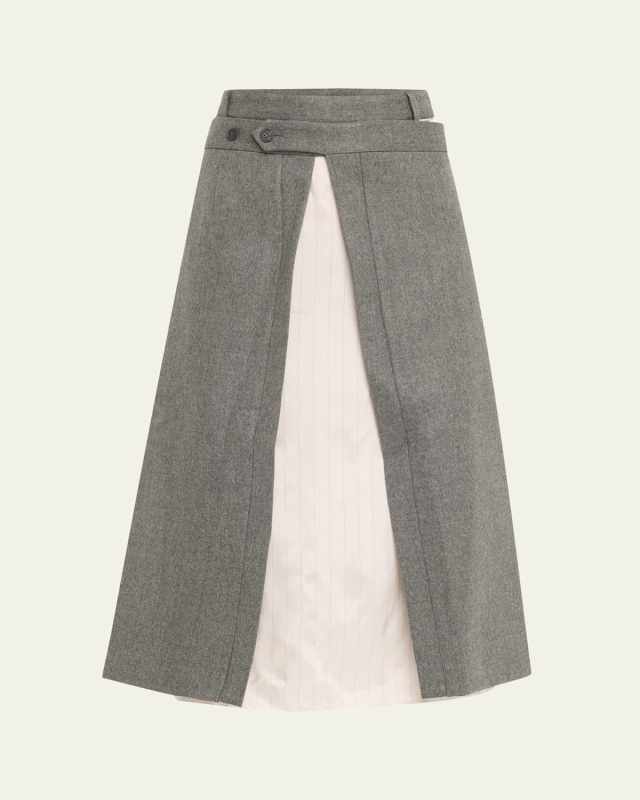 Andes Apron Wool Midi Skirt